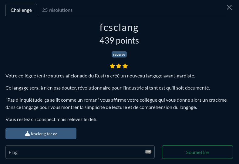 description du challenge